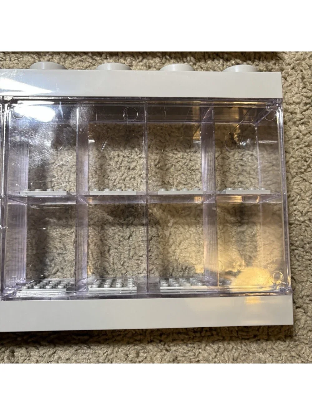 LEGO Minifigure Display Case Lot of 2 Large 16 Minifig Storage Wall Mount Gray